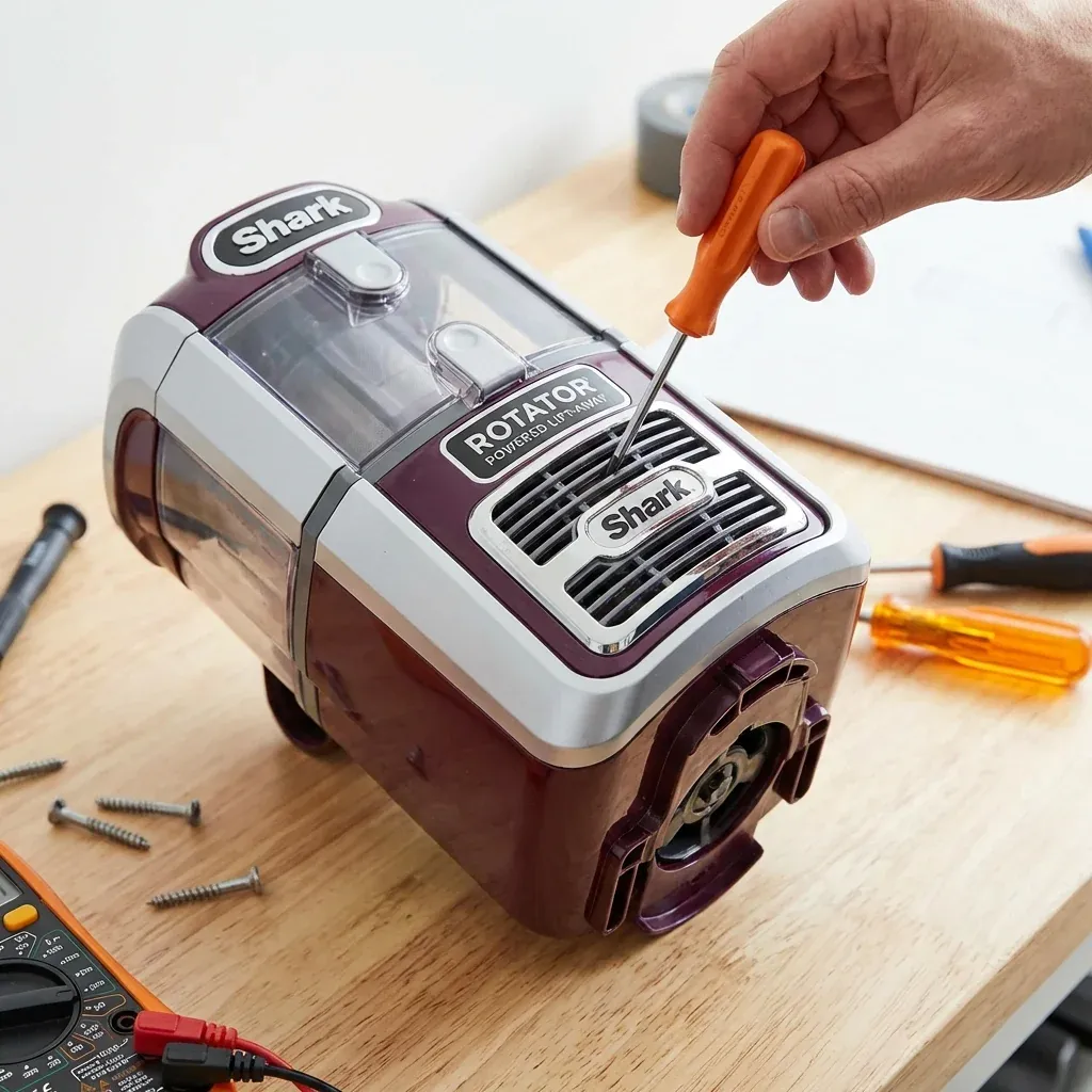 A technical inspection of a Shark Rotator motor pod for noise-related issues